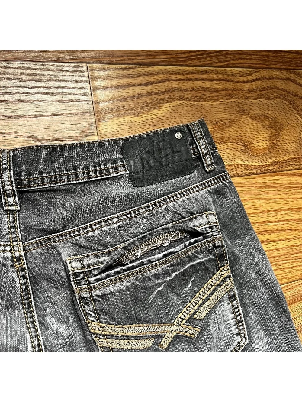 Y2K Vintage Axel Gray Wash Wide Leg Baggy Jeans Streetwear Grunge Skater Denim